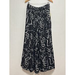 Moon Orchid NWT Full Circle Maxi Geo Print Skirt M Black White Classy City Chic